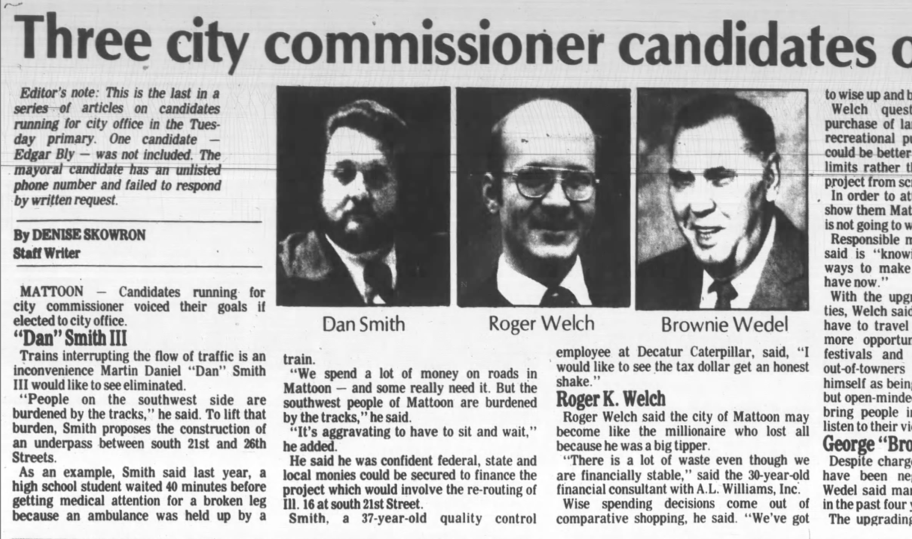 Three city commissioner candidates